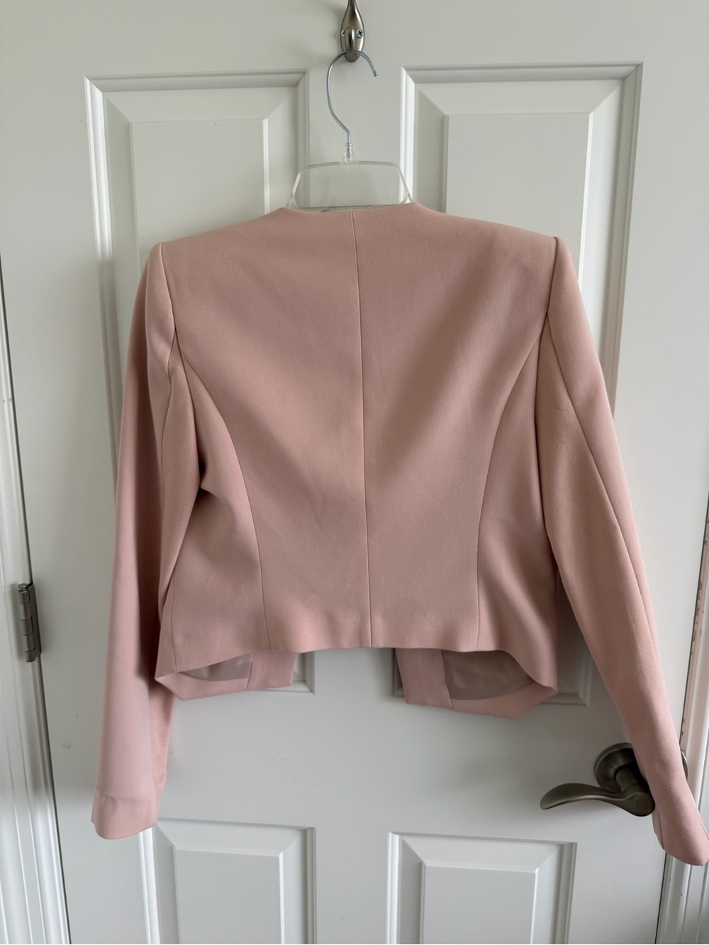 BCBGMaxAzria Blush Pink Open-Front Zip-Pocket Blazer - Picture 3 of 3